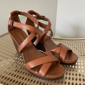 Like New Ralph Lauren Leather Wedges